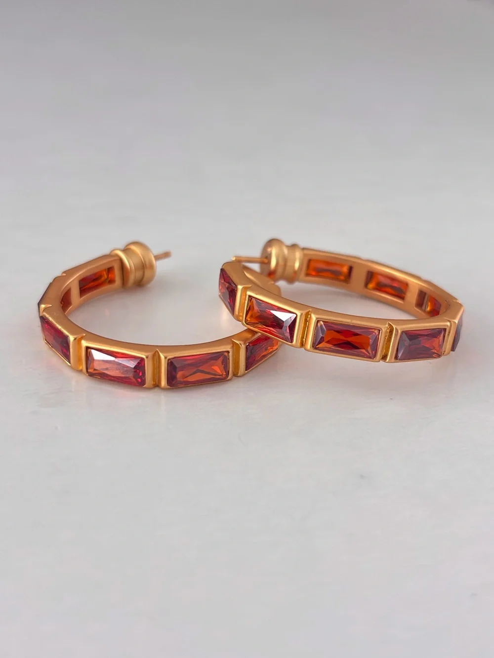 NWOT Julie Vos Baguette Hoop Earring